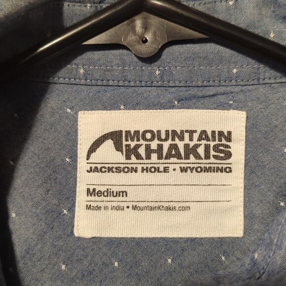 Mountain Khakis Chambray White Dot Button Down Shirt Women's Size Medium - Picture 7 of 12